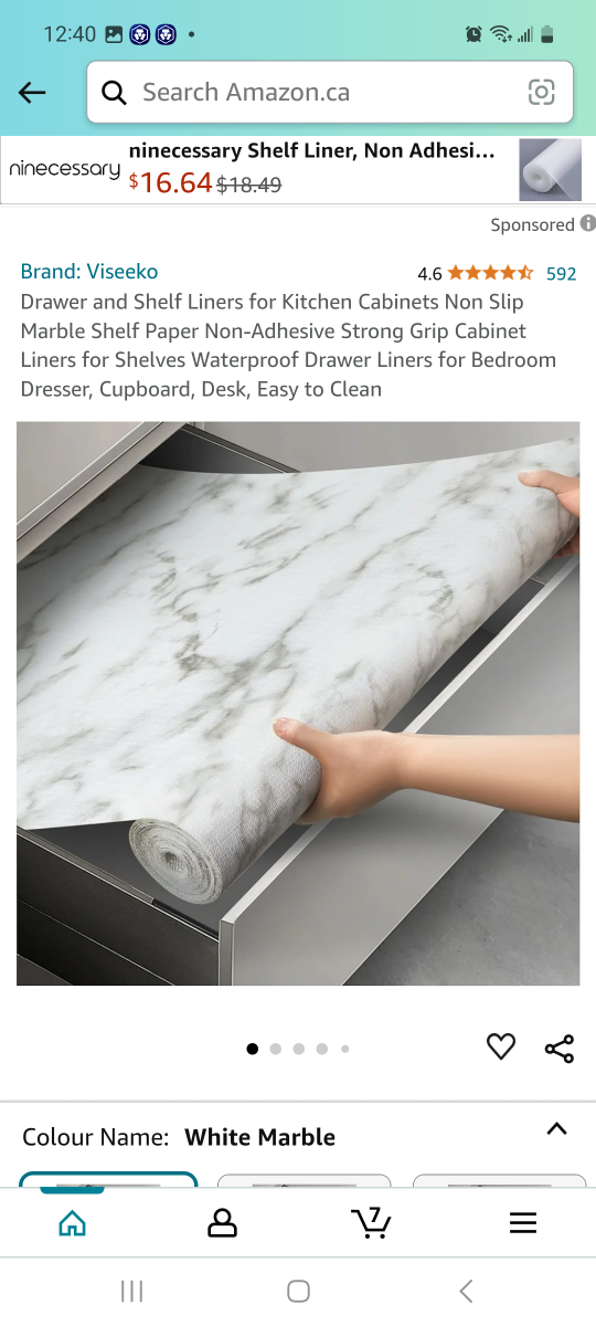 Drawer and Shelf Liner - White Marble - photo 4