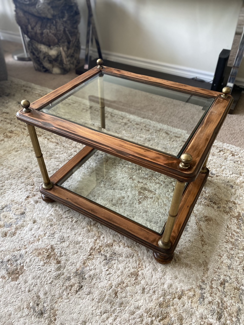 Beautiful combination of brass, wood,glass Table - photo 4