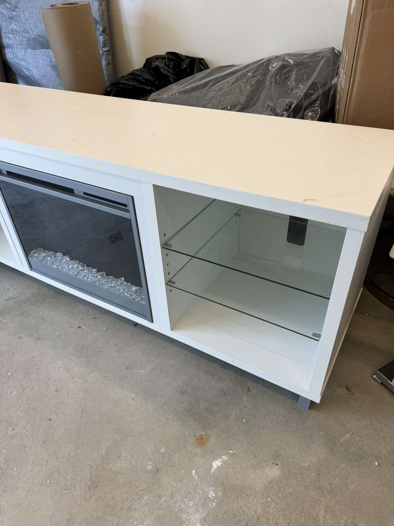 White Electric Fireplace TV Stand - photo 4