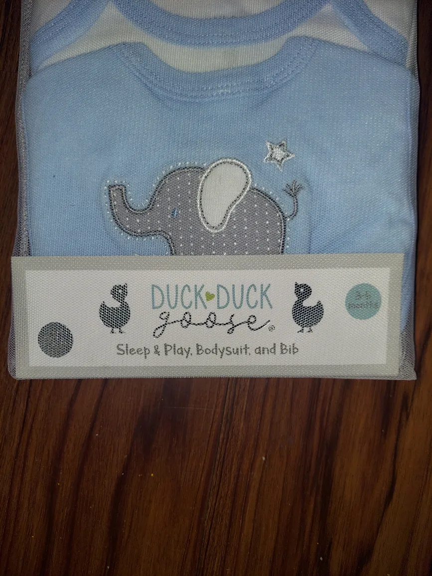 Duck Duck Goose Sleep and Play Bodysuit and Bib, boot image indicator(3)