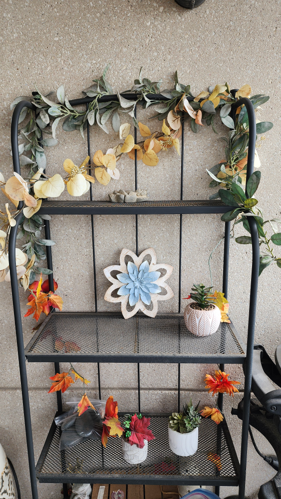 Black Metal Shelf Unit for Outdoor Balconies or Patio