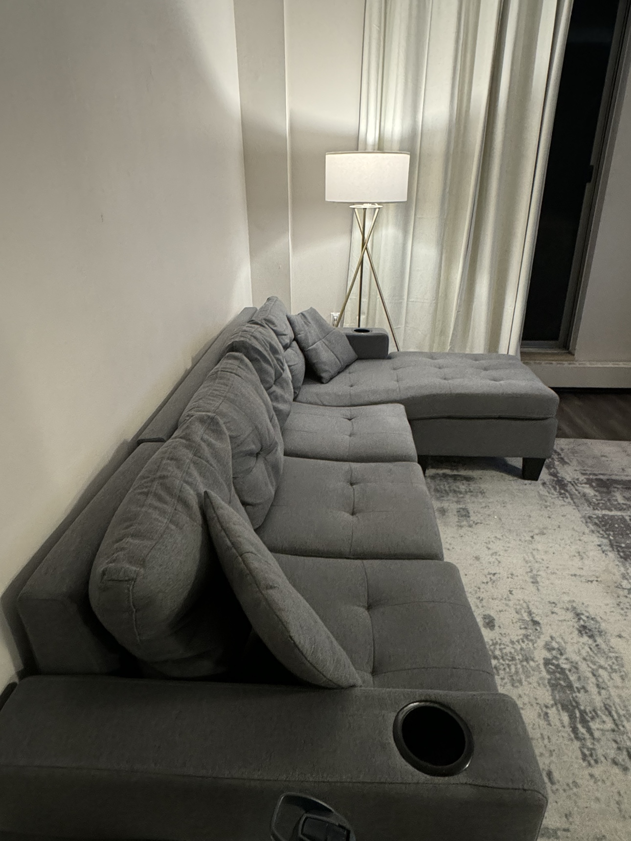 Gently-used Grey Sectional Sofa - photo 5