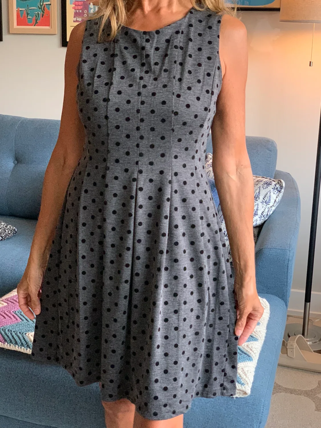 Dark Grey & Black Polka Dot Dress image indicator(2)
