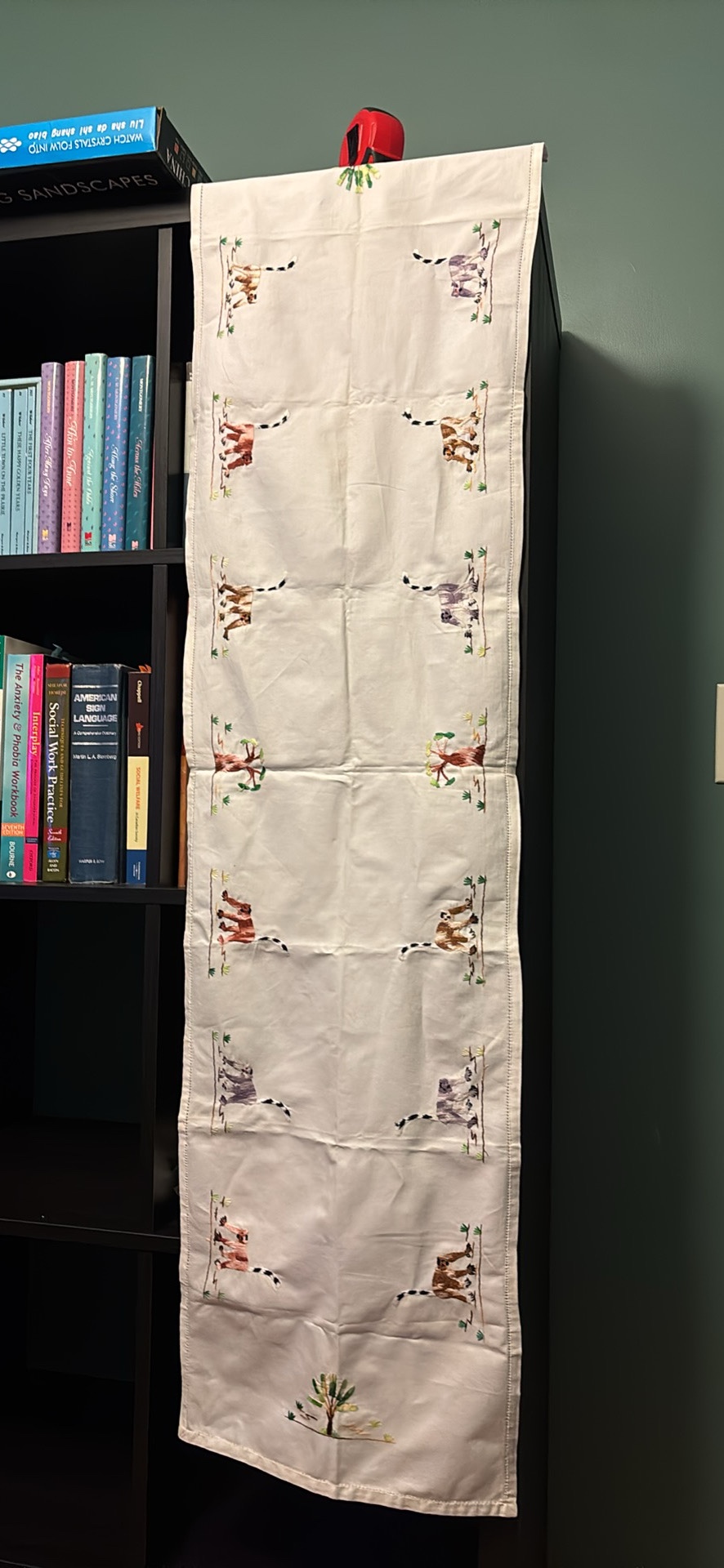 Hand Stitched Lemur Table Runner from Madagascar