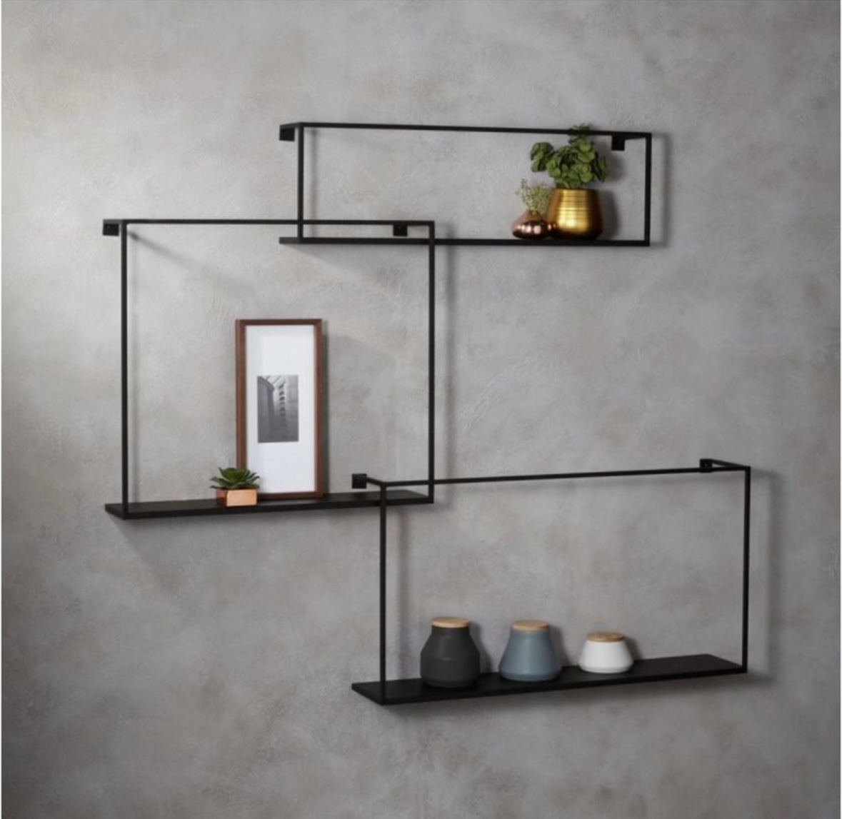 CB2 Matte Black Floating Shelves Set Of 3 - photo 4