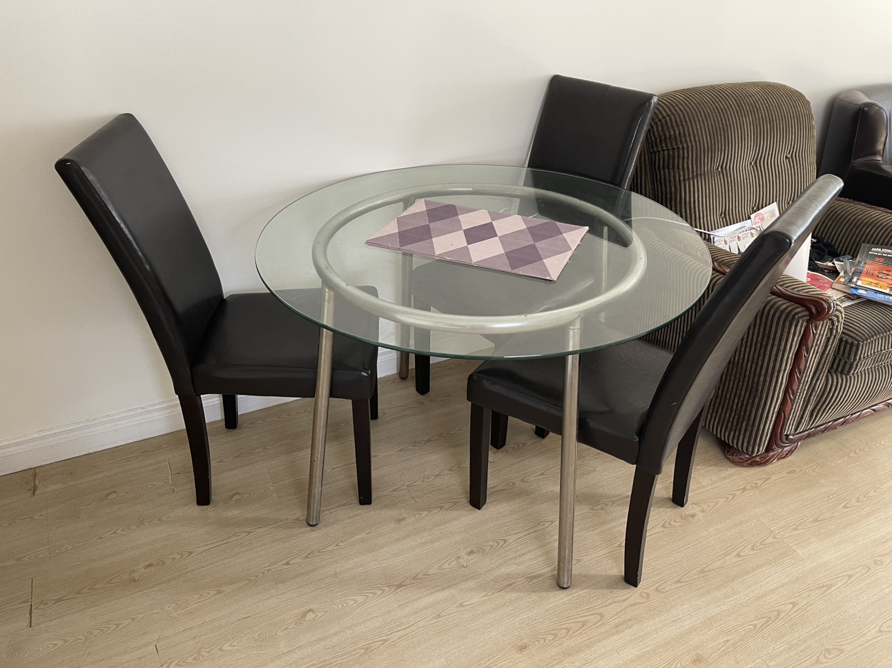 Glass Dining Table and Three Chairs