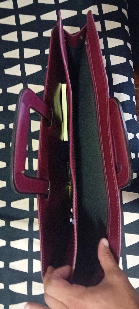 Red Leather Laptop Bag - photo 3