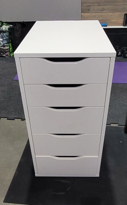 White 5 Drawer Side Table