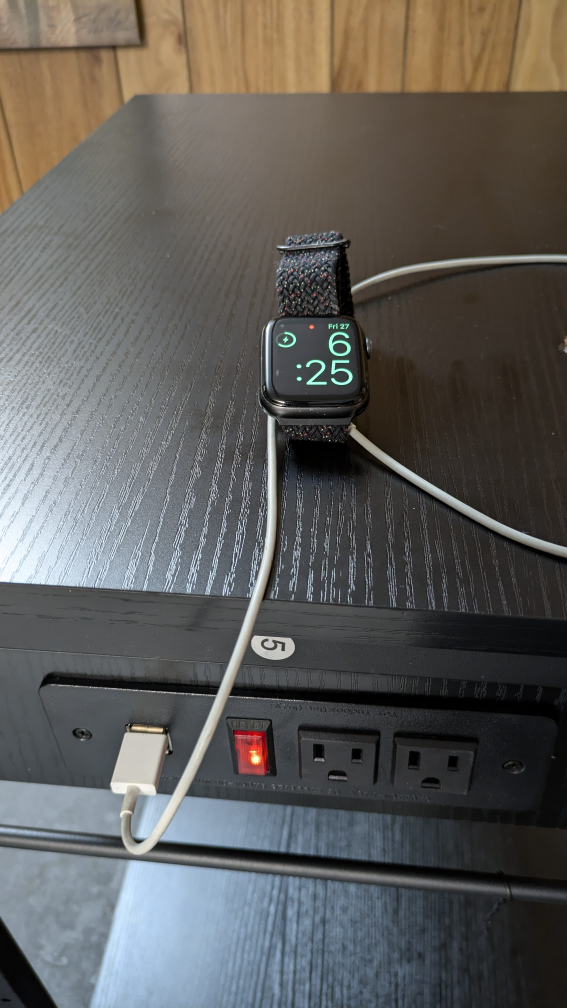Black bedside table with Outlets - photo 4