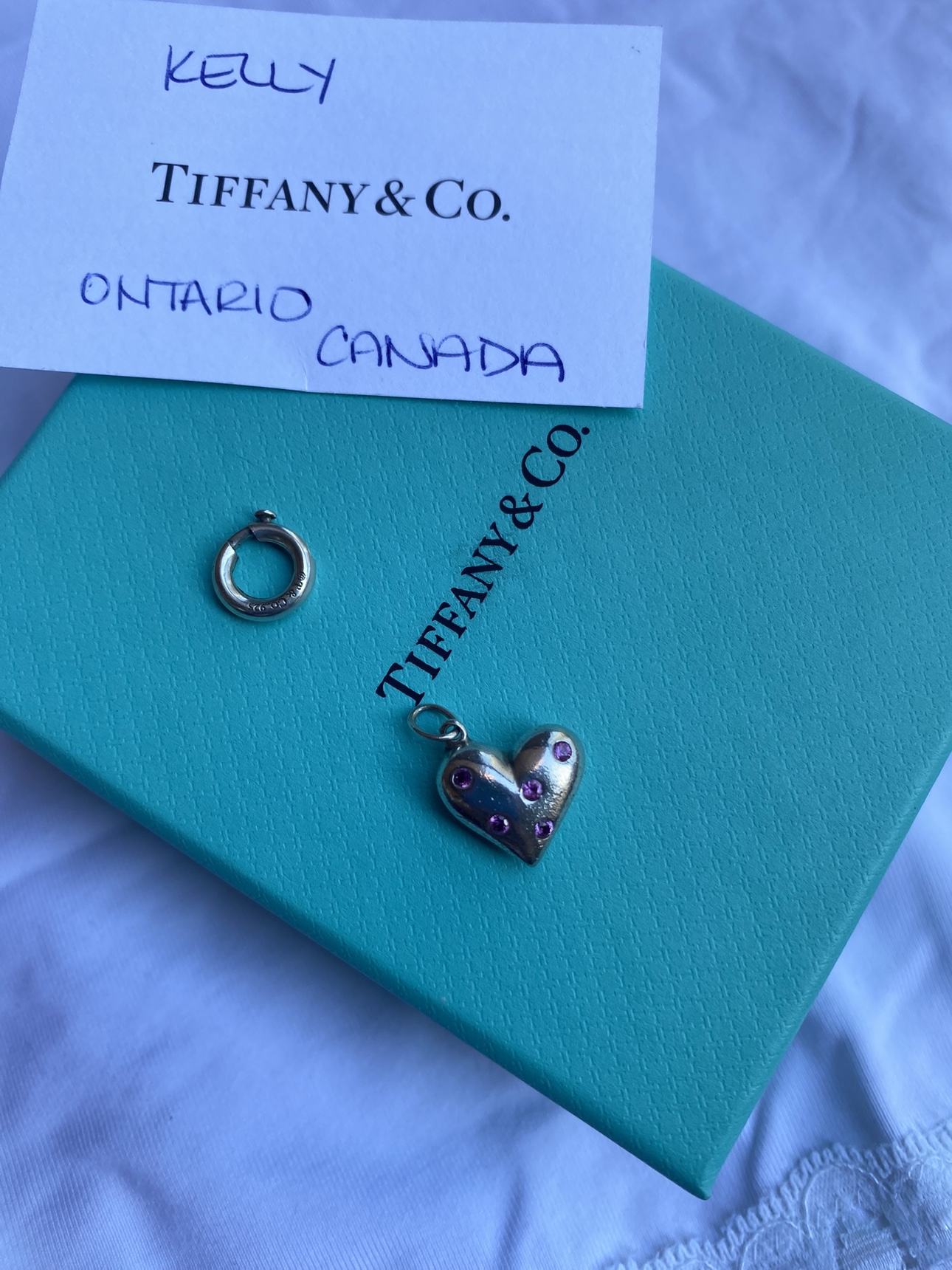 Tiffany & Co. Heart Charm with clasping ring