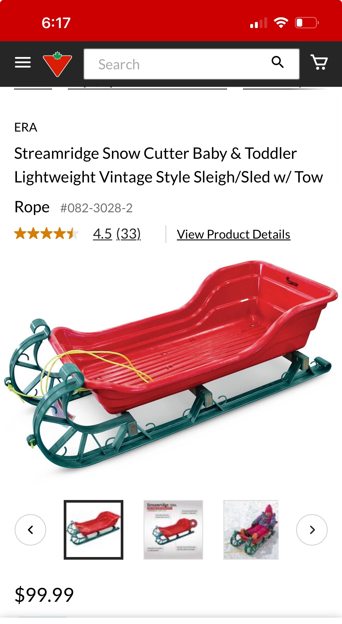 Red Sled with Green Runners