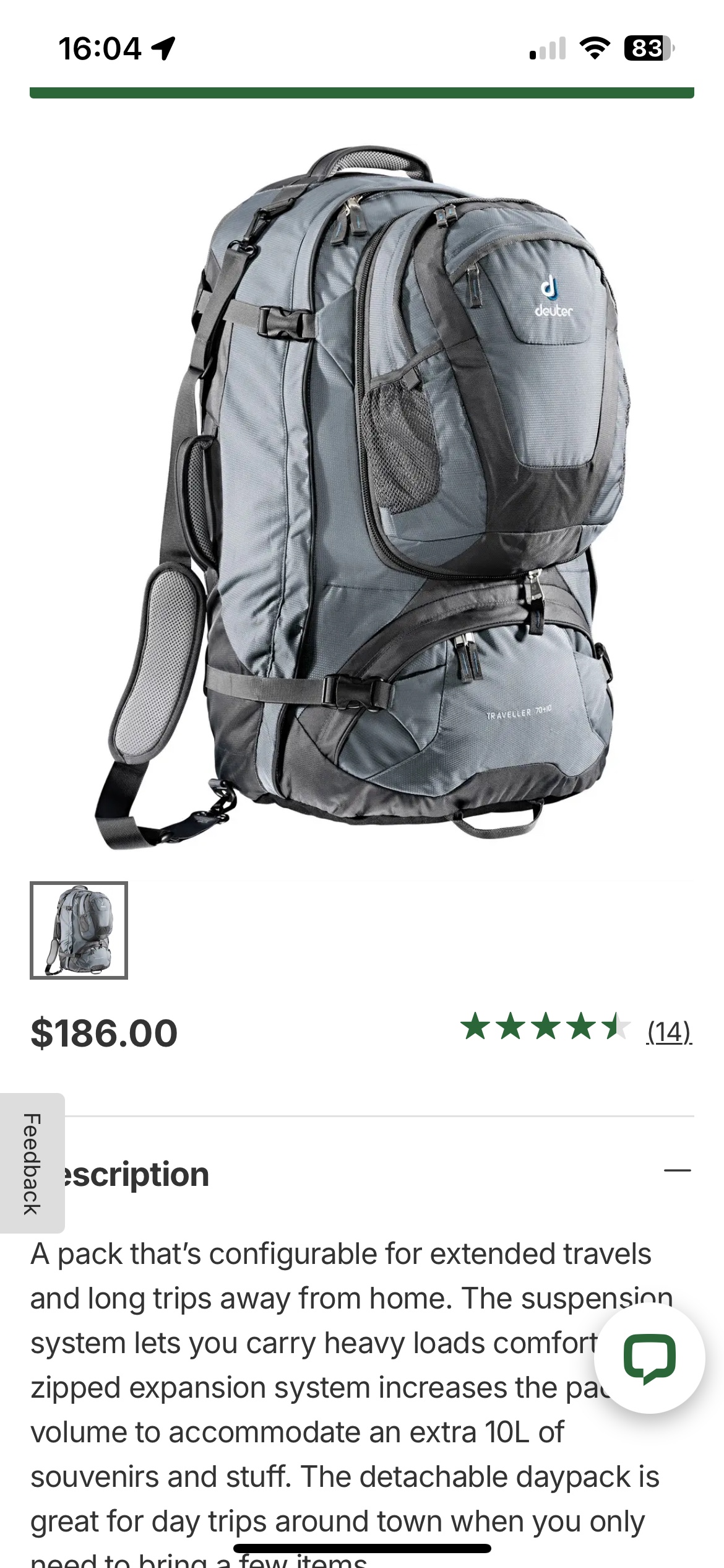 Deuter Traveller 70+10 Backpack | Karrot