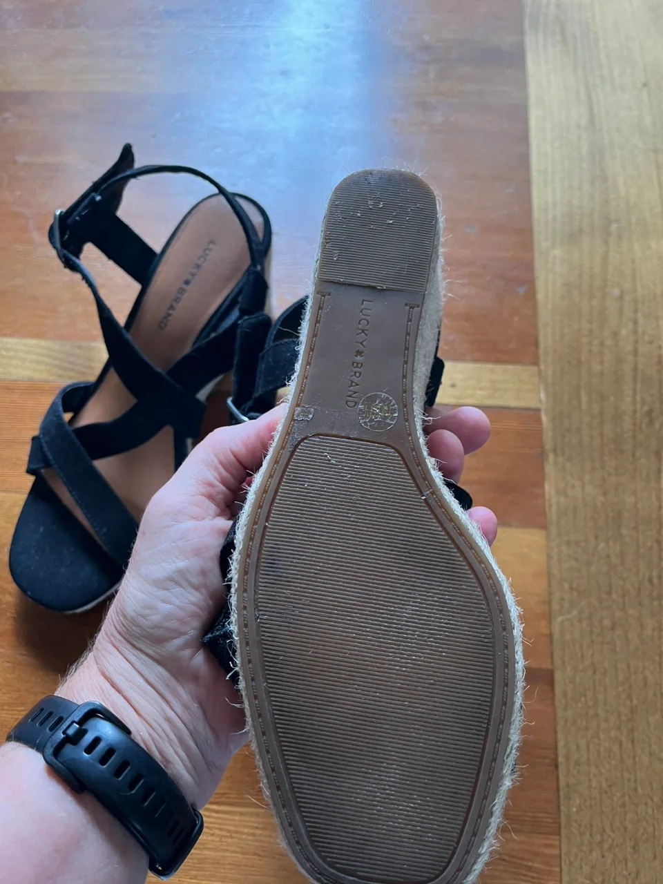 Lucky Brand Black Wedge Sandals image indicator(5)
