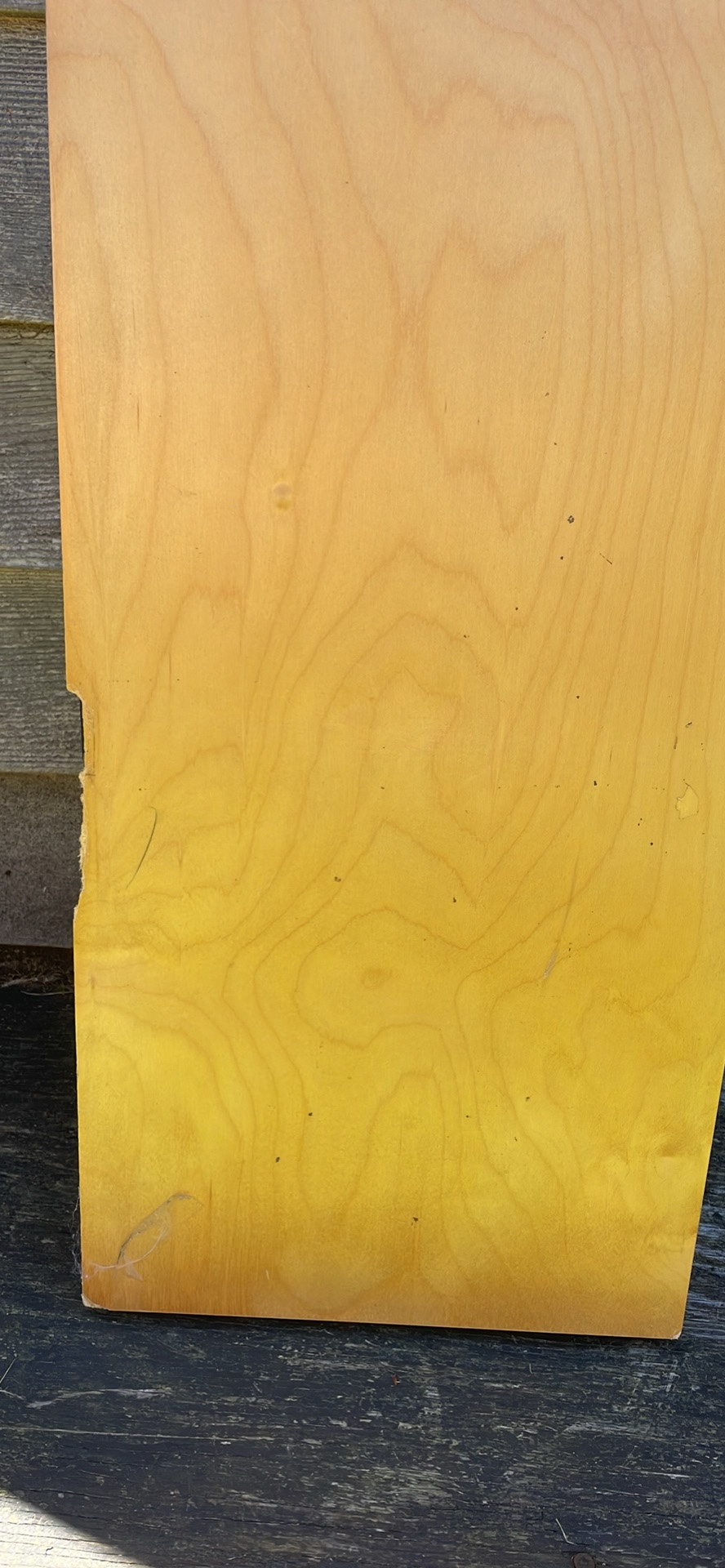 Wooden shelf.