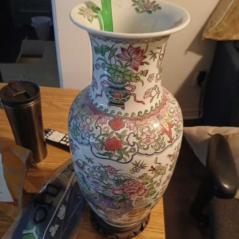 Vintage Floral Porcelain Vase