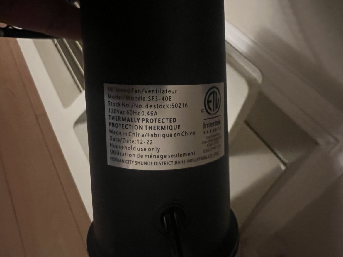 16" 3 Speed Stand Fan - photo 2