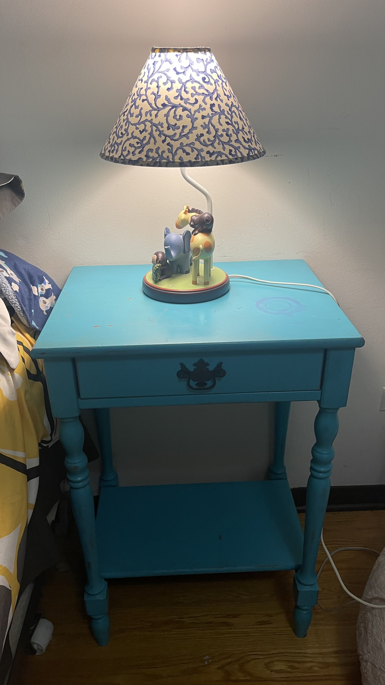 Teal End Table with Drawer Please check more pictures