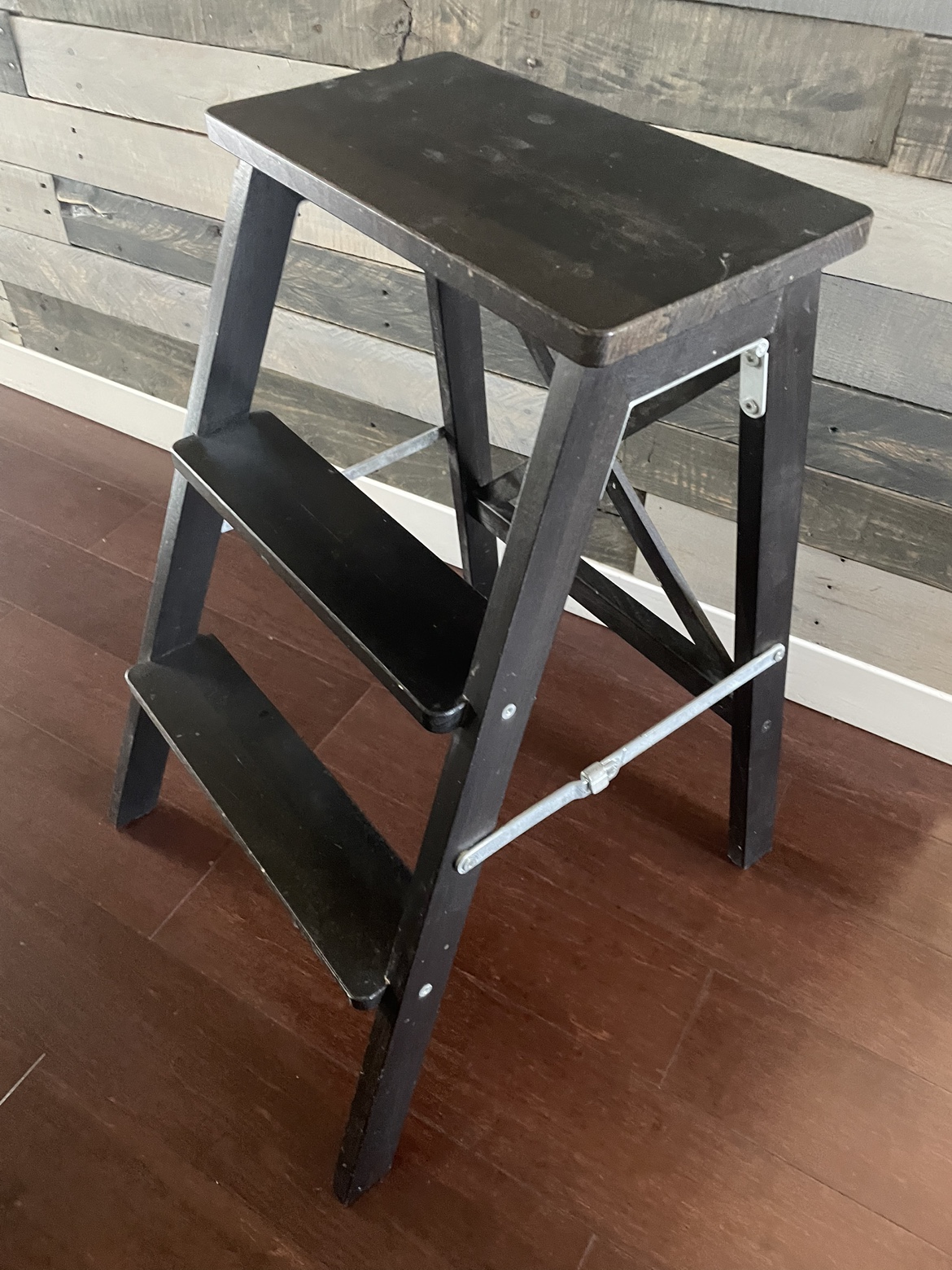 Black Wooden Step Stool