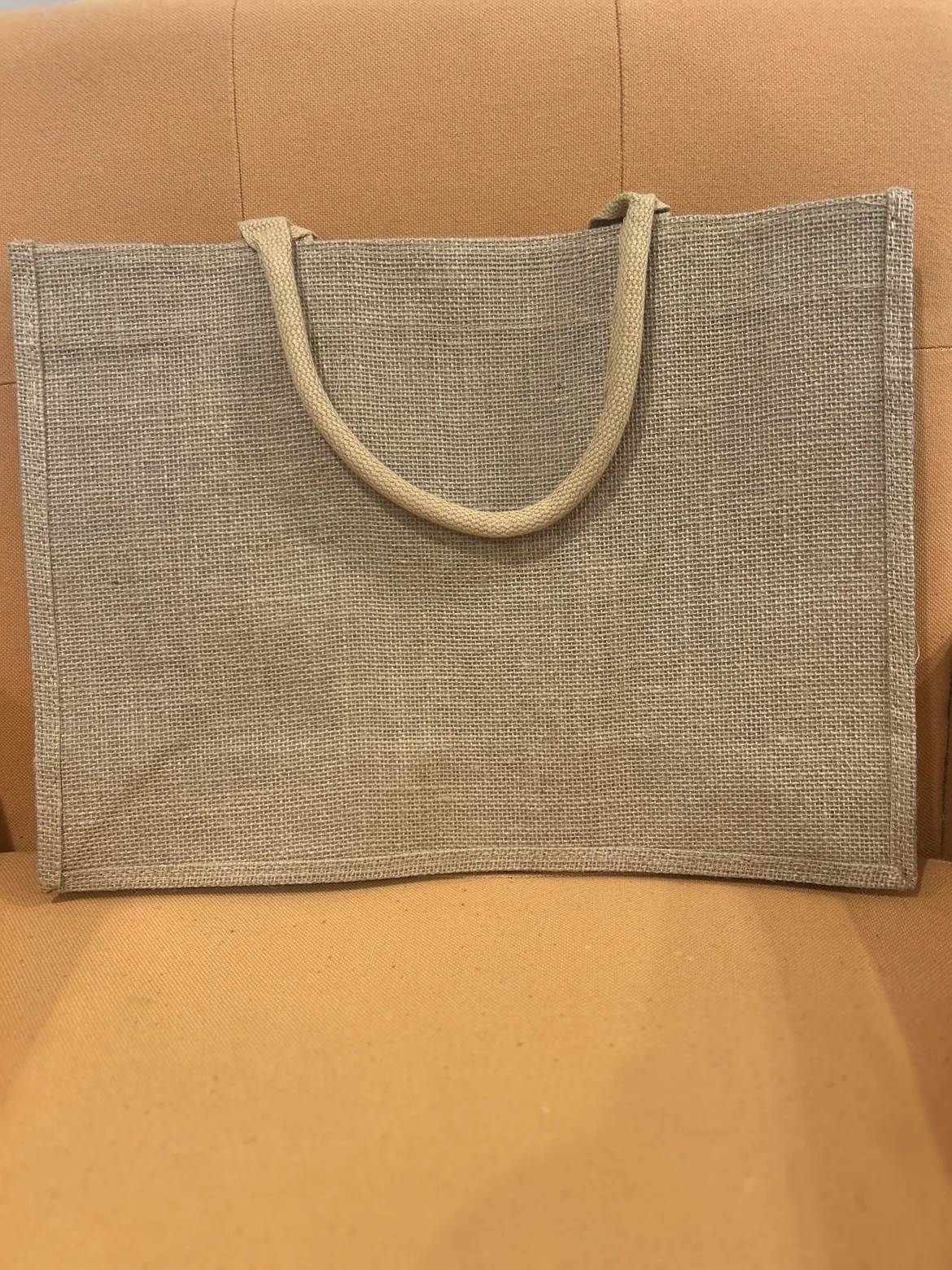 Burlap Tote Bag with Floral Design image indicator(2)