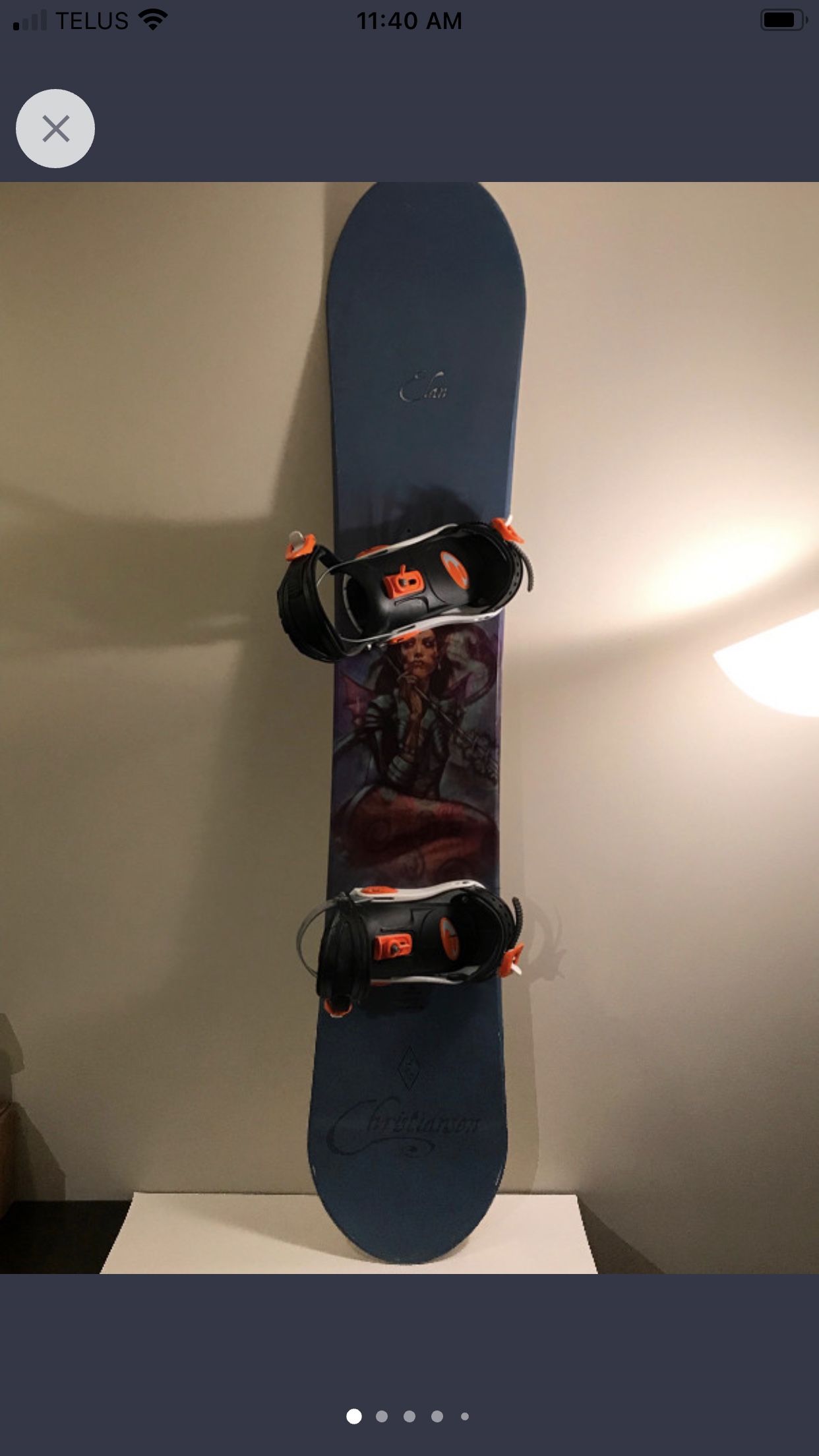 Mens  Snowboard with Bindings. Good condition