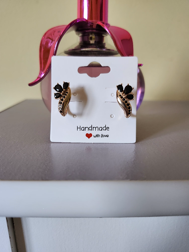 14K Black 585RG Gold Earrings