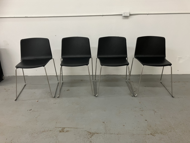 Set of 4 Black Dining Chairs