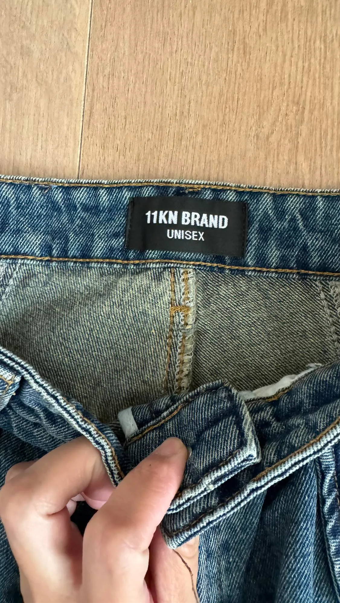 New! Denim pockets straight-leg jeans image indicator(7)