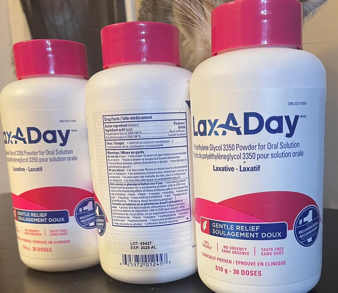 3 bottles of LAX-A-Day ($19.50 each) Powder image indicator(8)
