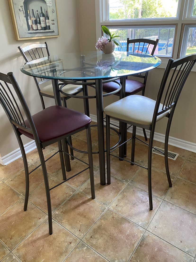 Glass Top Kitchen Table Set