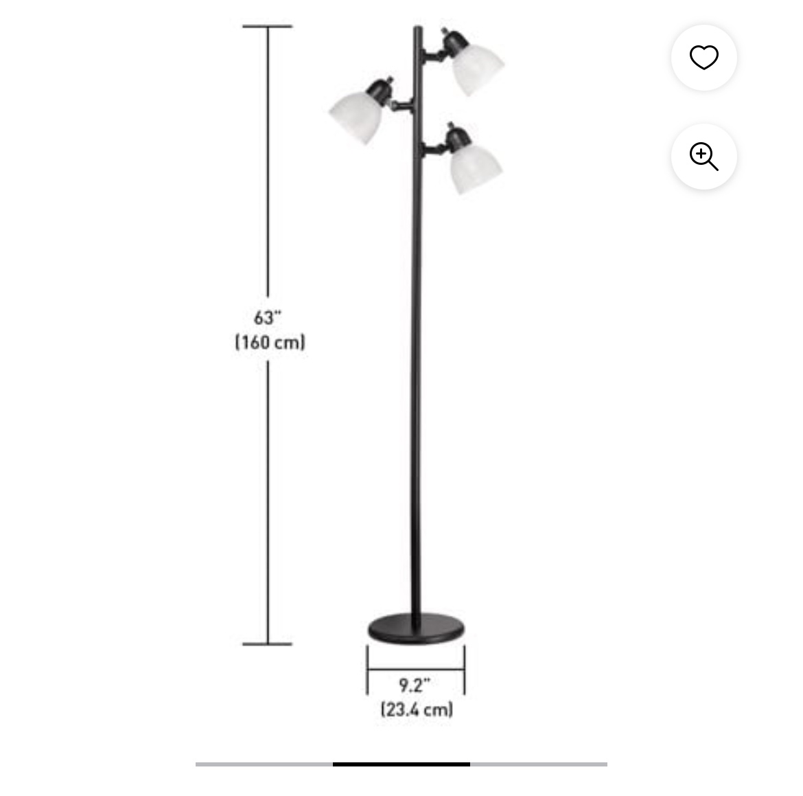 Black Three-Light Floor Lamp with LED Bulbs - photo 3