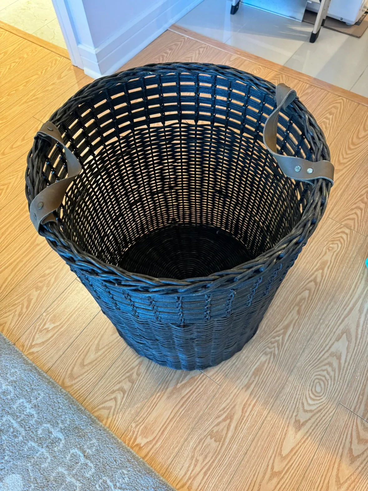 Black Wicker Laundry Basket Pottery Barn thumbnail