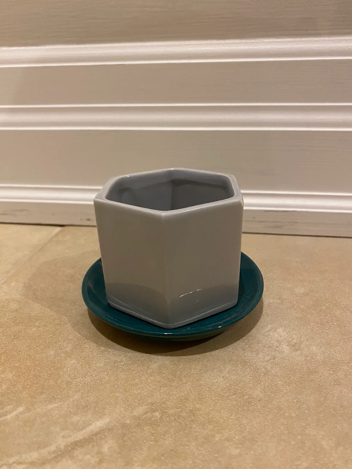 Hexagonal Planter with Matching Saucer image indicator(2)
