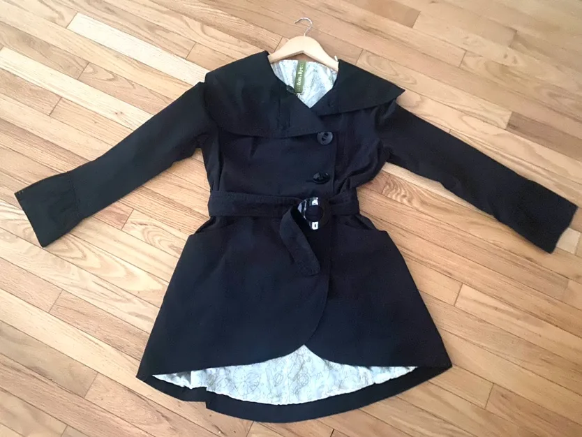 Soia Black Belted Trench Coat (medium) image indicator(3)