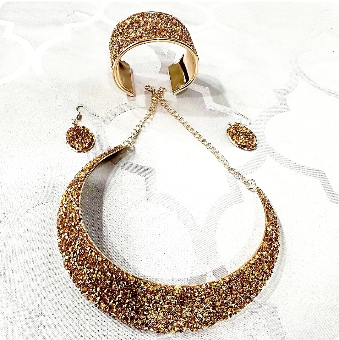Gold Crystal Jewellery Set - photo 3