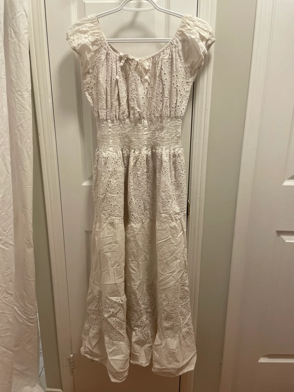 🧡White Eyelet Dress (100% cotton) thumbnail