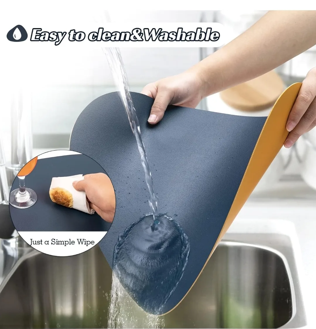 Dual Sided Faux Leather Placemats and Coasters set of 4 image indicator(5)