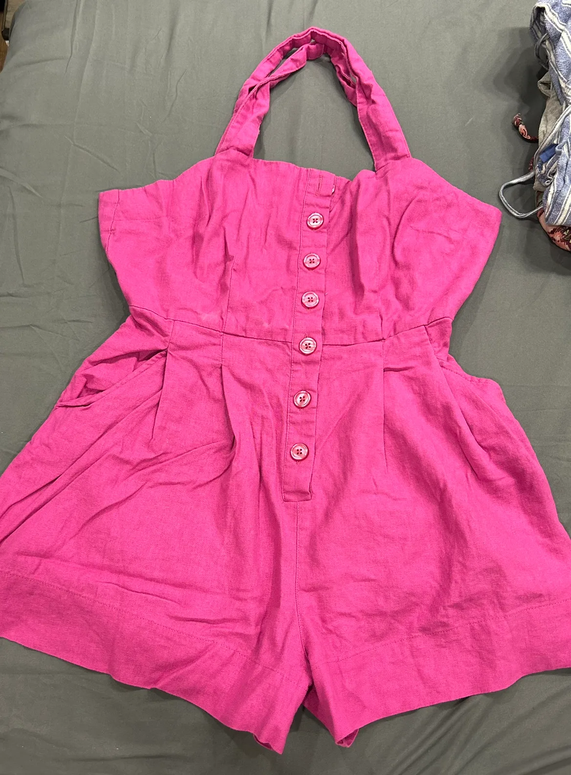 Beautiful Barbie Themed Pink Linen Jumpsuit thumbnail