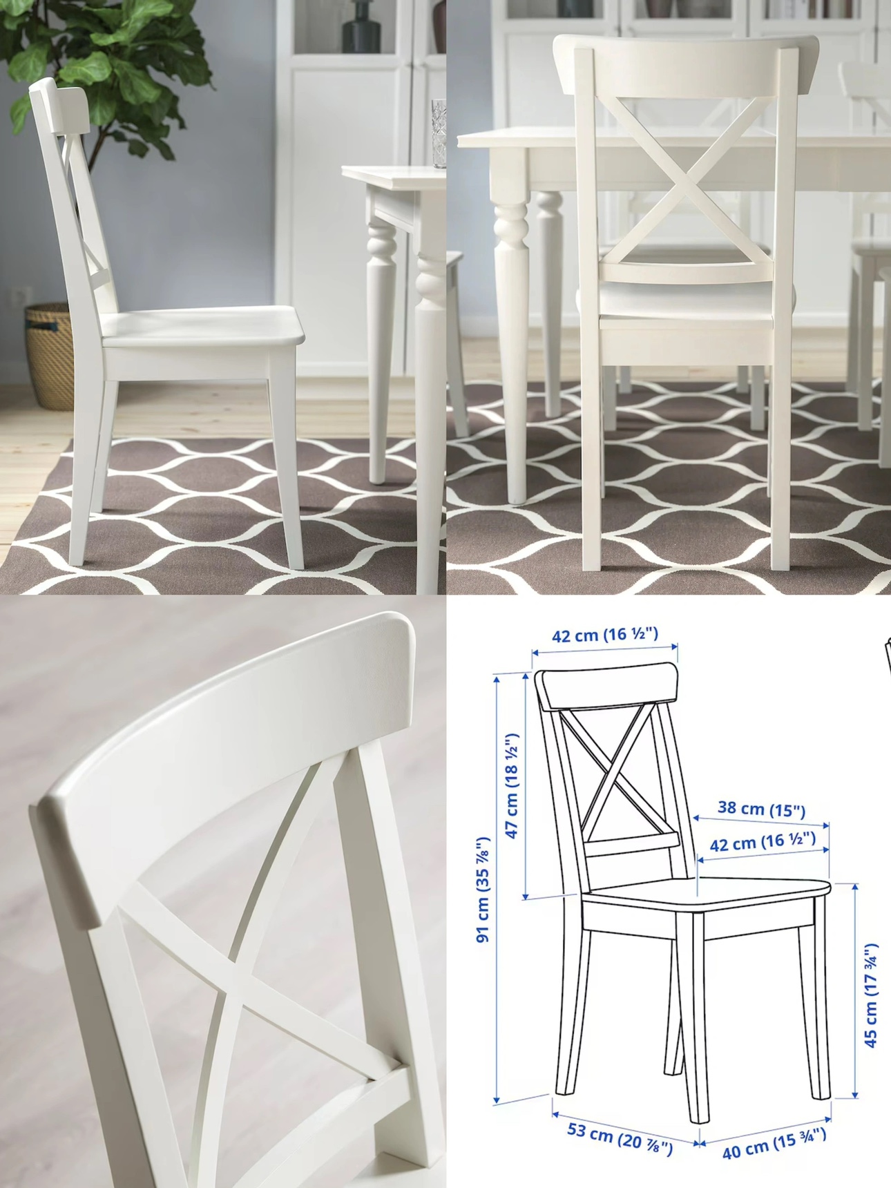 IKEA INGOLF Chair, White - photo 2