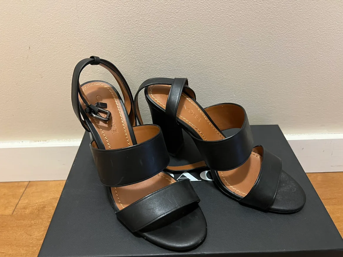 Coach Black Leather Heels thumbnail