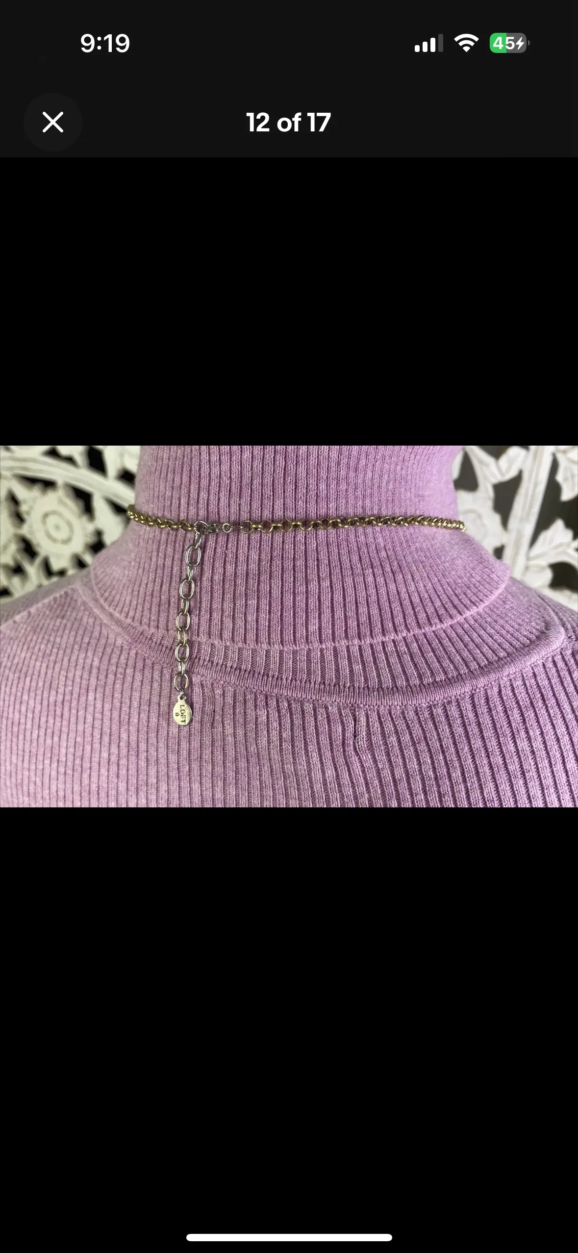 Loft Tiered Fan Bib Necklace Pewter Faux Pearl Crystals image indicator(6)