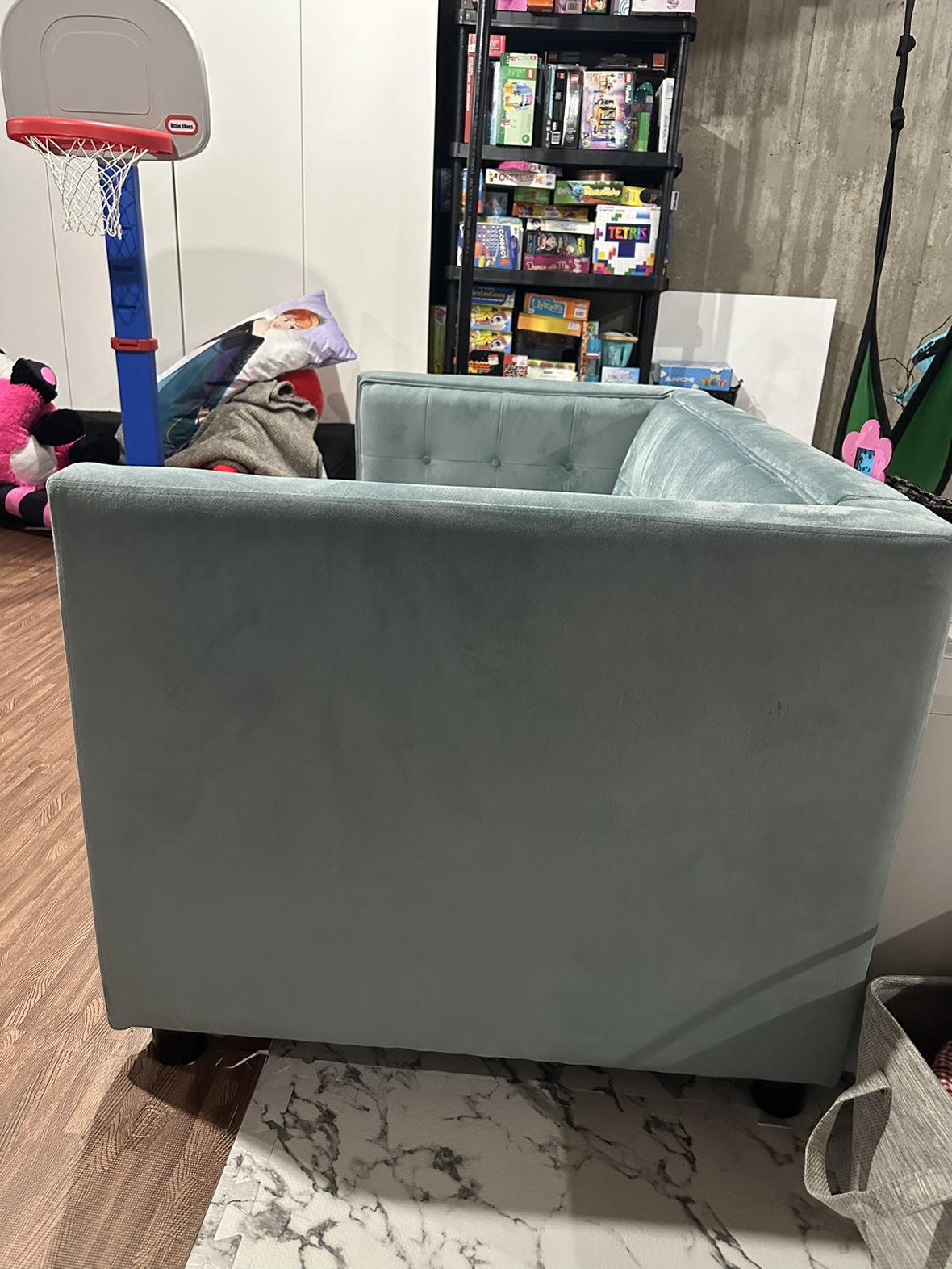 Teal Velvet Loveseat - photo 2