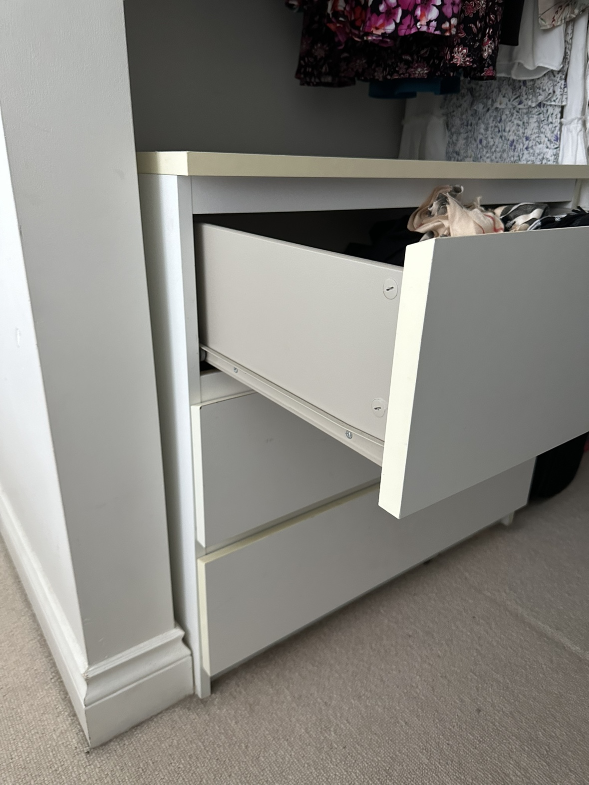 White IKEA Malm Dresser with 3 Drawers - photo 2