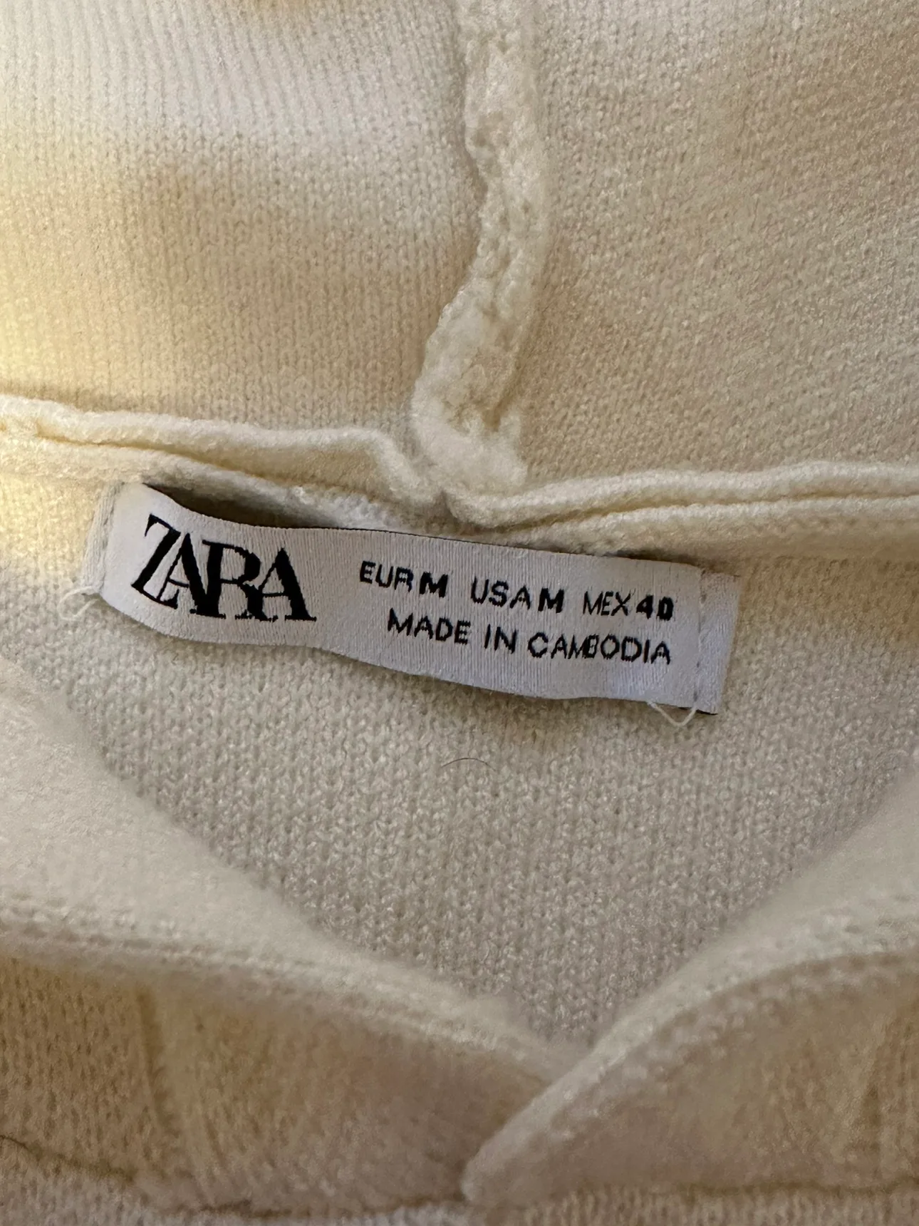 Brand New Cream Hooded Sweater- Zara image indicator(2)