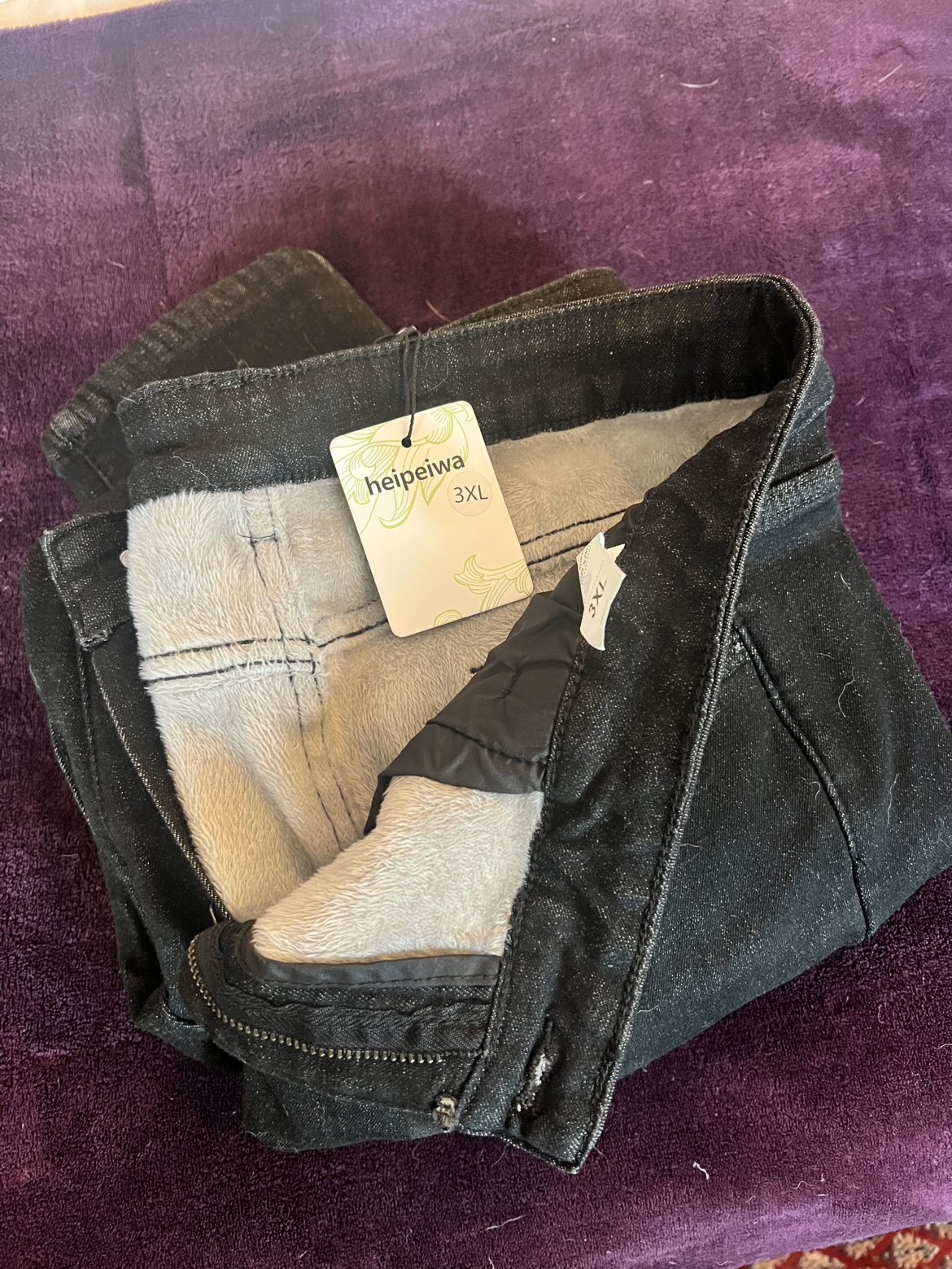 Black Fleece Lined Jeans