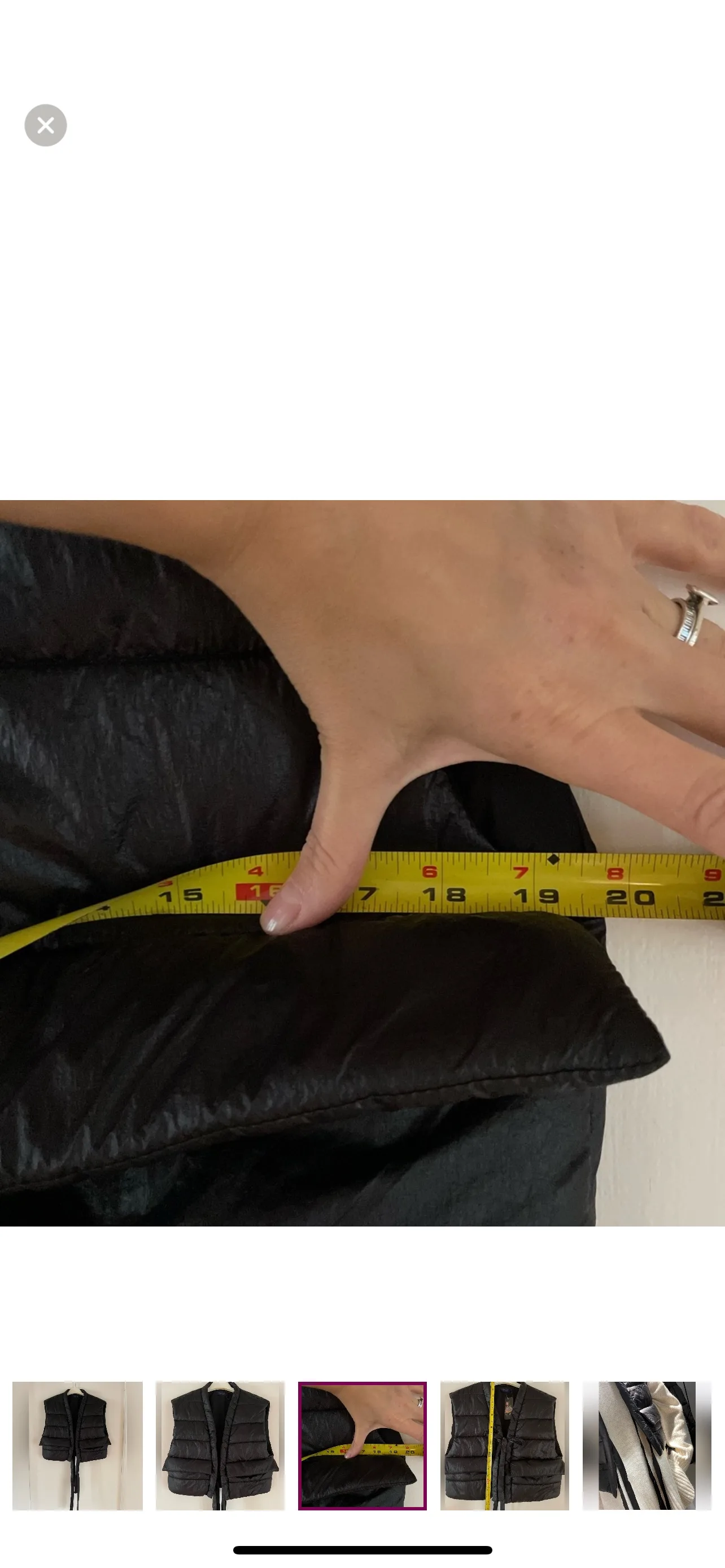 Black Tie Up Boxy Puffer Vest image indicator(4)