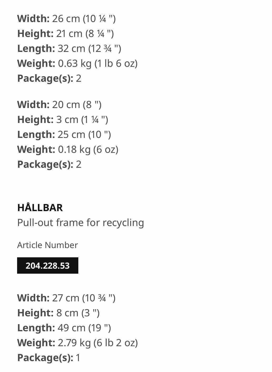 IKEA HALLBAR Pull-Out Recycling Bin - photo 3