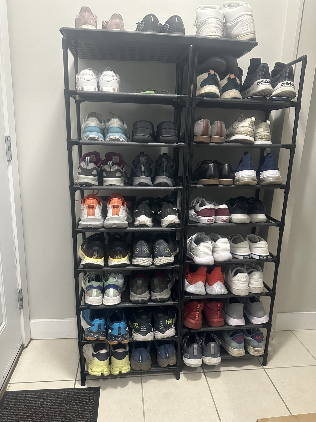 Set of Black Shoe Rack 8 tier