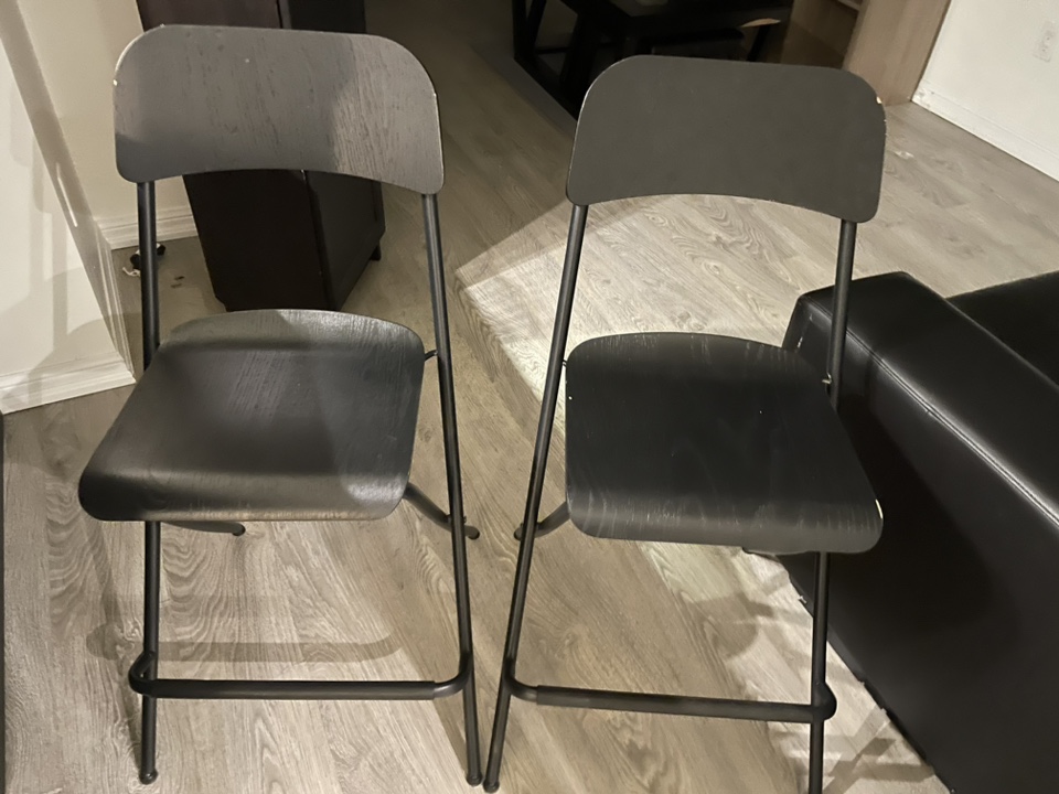 Black Folding Bar Stools - photo 2