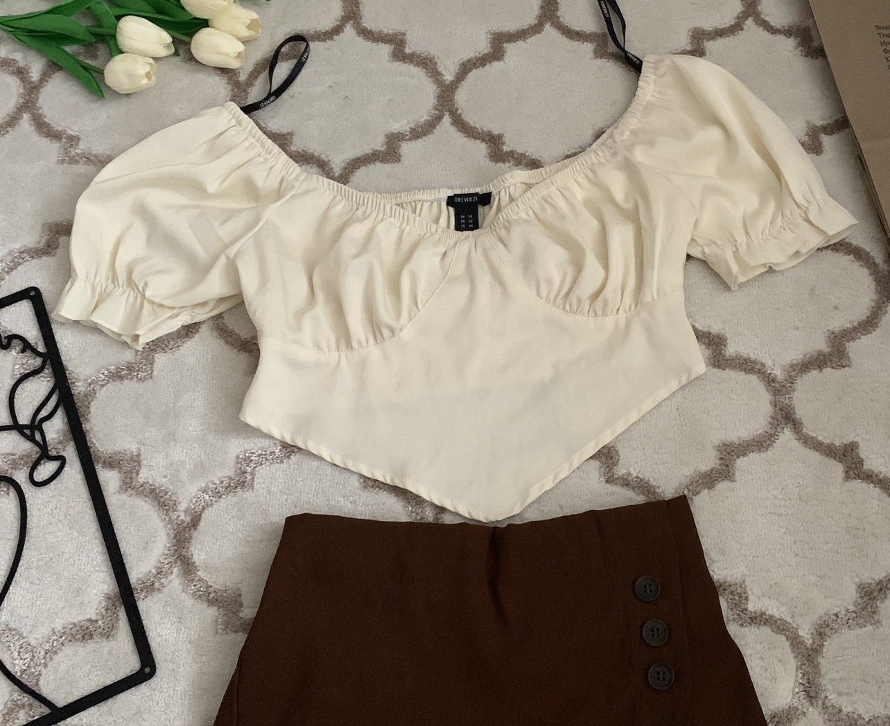 Forever 21 Off-the-Shoulder Crop Top
