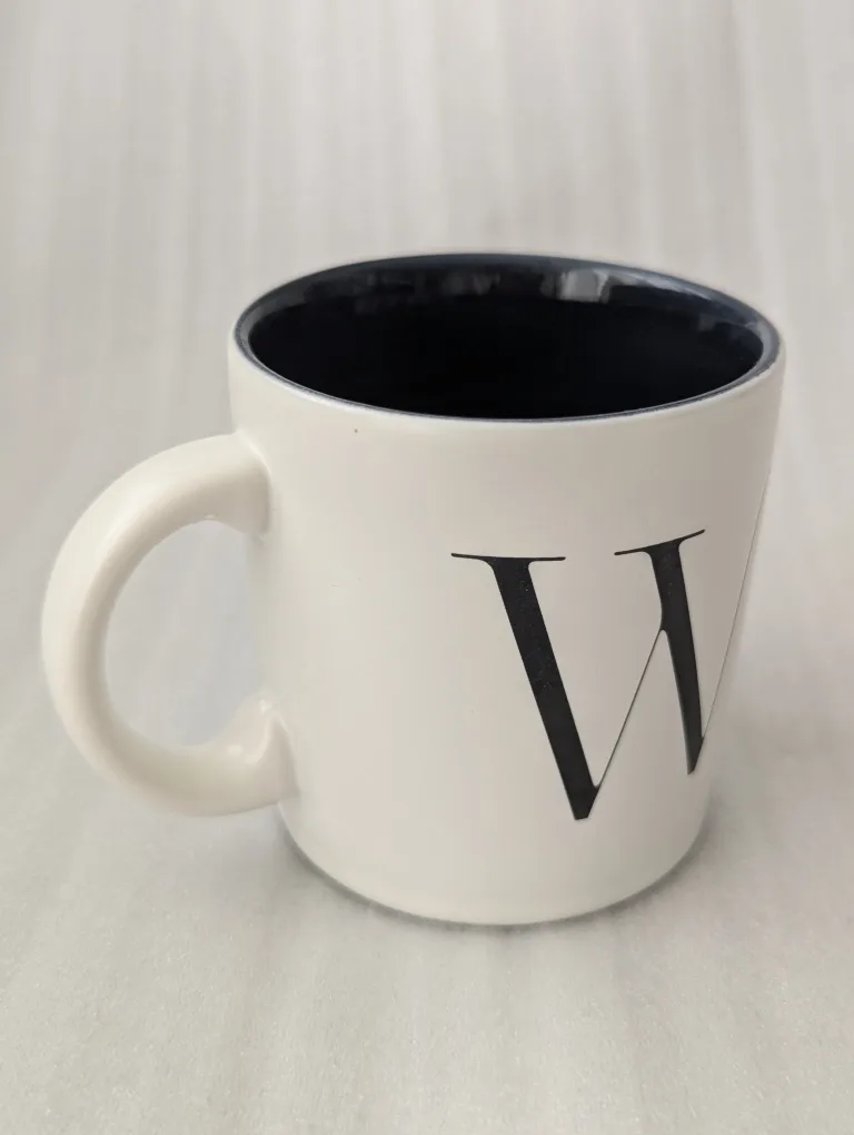 Indigo "Letter W" monogram espresso mug image indicator(2)